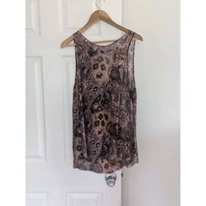Wilfred 100% Silk Sleeveless Top Sz M‎ Semi Sheer Boho Fall Colors EUC